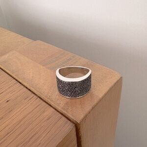 Black Cubic Zirconia Silver Ring